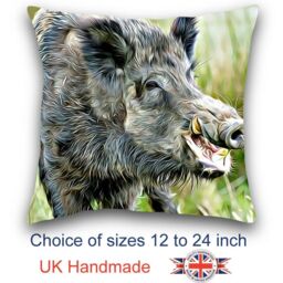 Wild Boar, Boar Cushion, Choice Of Sizes, Handmade - thumbnail 1