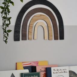 Scandi Rainbow - Wooden Wall Decor Nursery Home Art Kids Room Living Interiors Oak Walnut Sapele Maple Monochrome - thumbnail 3