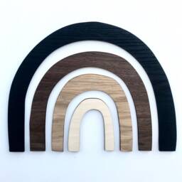 Scandi Rainbow - Wooden Wall Decor Nursery Home Art Kids Room Living Interiors Oak Walnut Sapele Maple Monochrome - thumbnail 2