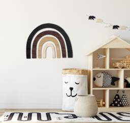 Scandi Rainbow - Wooden Wall Decor Nursery Home Art Kids Room Living Interiors Oak Walnut Sapele Maple Monochrome