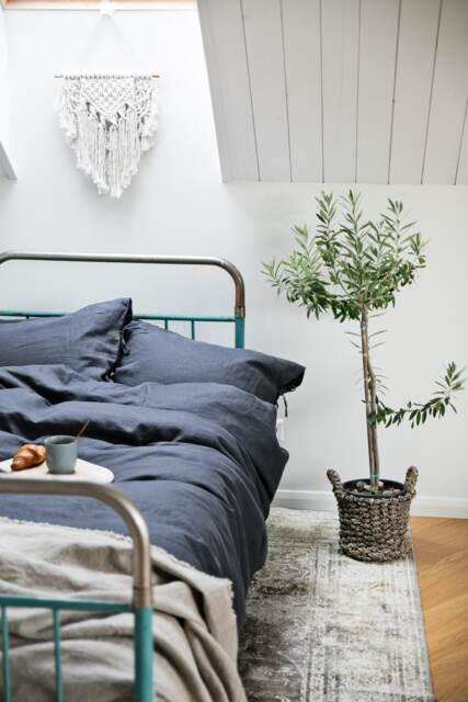 Charcoal Gray Linen Duvet Cover With Ties/stonewashed Bedding/Linen Custom Size Dark - image 1
