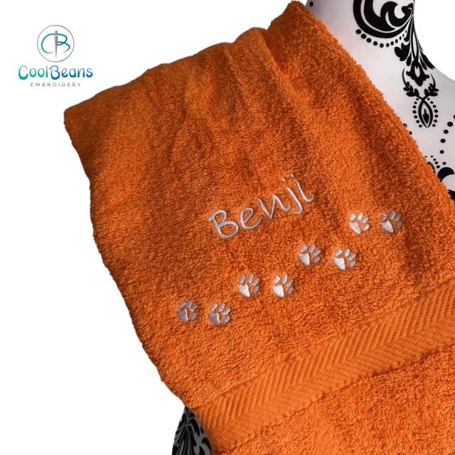 Dog Towels - Mini Paws Side Personalised