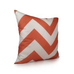 Pure White & Orange Pillow, Chevron Throw Pillow Cover, Decorative Cushion Accent Sheer Fabric, Home Decor - thumbnail 2
