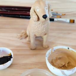 Adorable Cocker Spaniel Art Realistic Hand-Painted Resin Sculpture For Dog Lovers - thumbnail 2