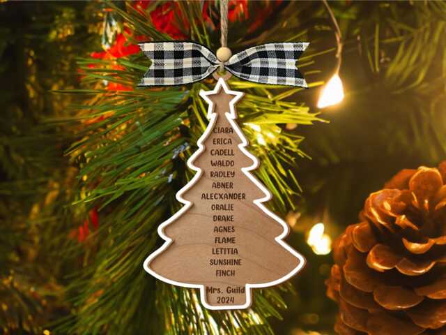 Personalized School Year Teacher Ornament, Holiday Ornament Handmade, Gift For Teacher, For Christmas, Tree Christmas Decor - image 1