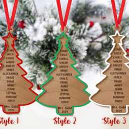 Personalized School Year Teacher Ornament, Holiday Ornament Handmade, Gift For Teacher, For Christmas, Tree Christmas Decor - thumbnail 2