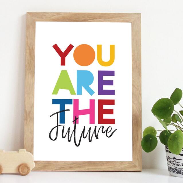 You Are The Future Print, Rainbow Prints, Playroom Boys Bedroom Wall Art, Girls Nursery Prints - image 1