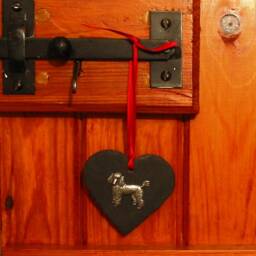 Poodle Natural Slate Heart Hanging Ornament - Holiday Home Decor Pet Dog Gift Christmas Decoration 2026 Mum - thumbnail 4