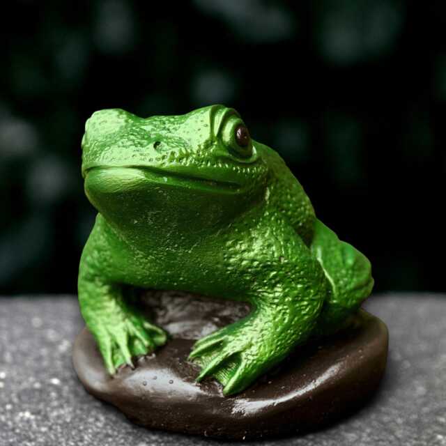 Massive Frog Sculpture Stone Green Statue Outdoor Animal Figurine Cement Pool Ornament Front Door Decoration Handmade Yard Art - image 1