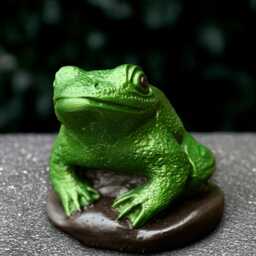 Massive Frog Sculpture Stone Green Statue Outdoor Animal Figurine Cement Pool Ornament Front Door Decoration Handmade Yard Art - thumbnail 4
