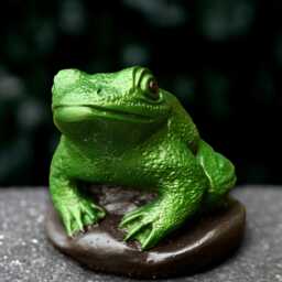 Massive Frog Sculpture Stone Green Statue Outdoor Animal Figurine Cement Pool Ornament Front Door Decoration Handmade Yard Art - thumbnail 1