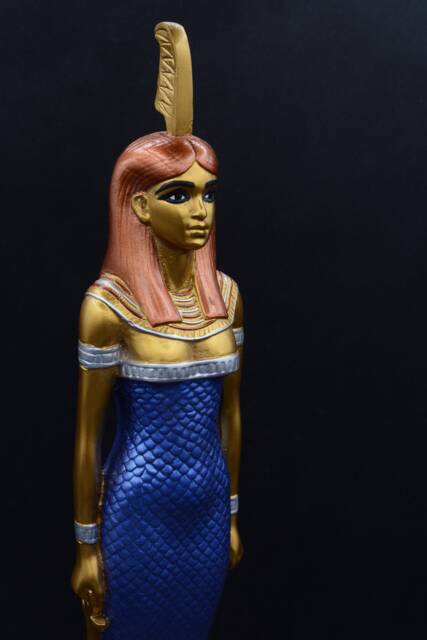 Unique Statue Of Ma'at Goddess Balance & Truth Large 4 Color Made in Egypt - image 1