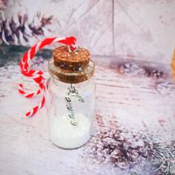 Sparkle Candy Cane Christmas Ornament Silver Plated Bottle Decoration - thumbnail 4