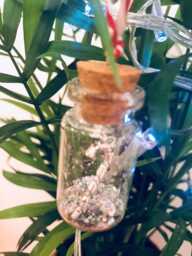Sparkle Candy Cane Christmas Ornament Silver Plated Bottle Decoration