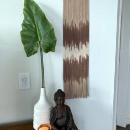Boho Vibes Ii - Dip Dyed Macrame Wall Hanging Fiber Art Tapestry - thumbnail 2