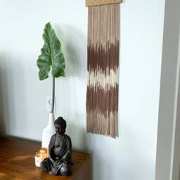 Boho Vibes Ii - Dip Dyed Macrame Wall Hanging Fiber Art Tapestry - thumbnail 3
