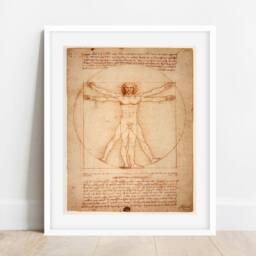 Vitruvian Man Drawing By Leonardo Da Vinci, Manuscript, Renaissance Print, Poster - thumbnail 3