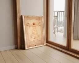Vitruvian Man Drawing By Leonardo Da Vinci, Manuscript, Renaissance Print, Poster - thumbnail 1