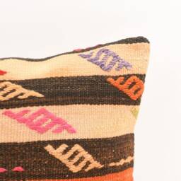 Handwoven Kilim Pillow Cover Ethnic Tribal Lumbar Sham - 16x16 - thumbnail 2