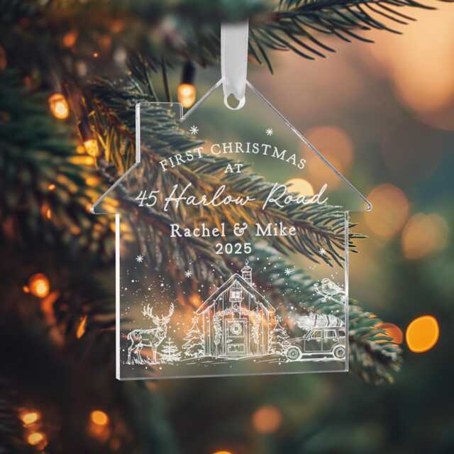 First Christmas in New Home Decoration, Bauble, Ornament, Tree Road Name Bauble - image 1