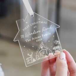 First Christmas in New Home Decoration, Bauble, Ornament, Tree Road Name Bauble - thumbnail 3