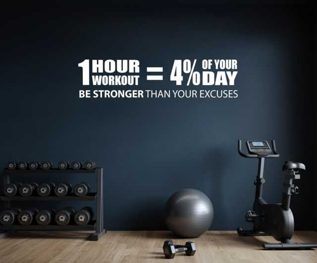 1 Hour Workout Equals 4 Percent Of You Day Wall Decal. Gym Wall Decal, Fitness Sticker, High School Sports Quote, Workout Quote 232 - image 1