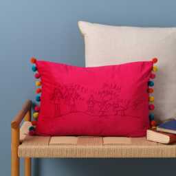 Child's Drawing Personalised Velvet Cushion. Turn Your Child's Artwork Into A Throw Pillow - thumbnail 2
