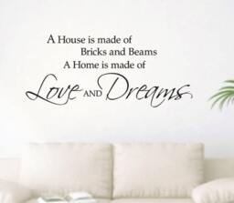A House Is Made Of Bricks & Beams Wall Art, Inspirational Quote, Removable Wall Decals, Multiple Colors, Vinyl Letters - thumbnail 1