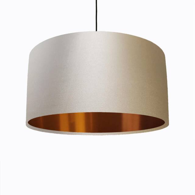 Beige Cream Satin Lampshade With Copper Lining - image 1
