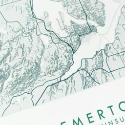 Bremerton Washington Kitsap Peninsula Map Drawing - Art Print Moving Realtor Graduation Wedding Gift Wall Bainbridge Hood Canal - thumbnail 3