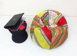 Handmade Kantha Quilt Bean Bag Chair Floral Embroidered Ottoman Pouf