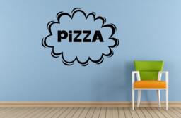 Pizza Cloud Logo Sign Emblem Shop Window Wall Or Car Vinyl Peal & Stick Removable Sticker Decal L1412 - thumbnail 1