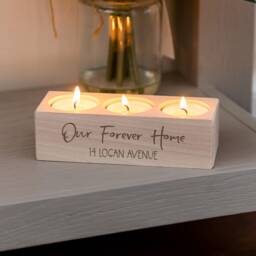 Personalised Wood Candle Holder New Home Gift - Lc899 - thumbnail 4
