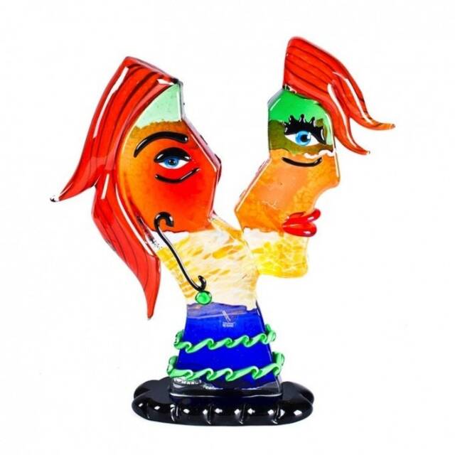 Murano Glass Picasso-style Sculpture Abstract Female Head Art - image 1