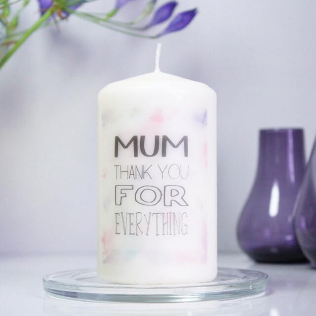 Thank You Candle For Mum, Mother's Day Gift, Mummy, Everything, Unscented, Personalised - image 1