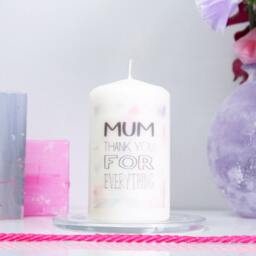 Thank You Candle For Mum, Mother's Day Gift, Mummy, Everything, Unscented, Personalised - thumbnail 2