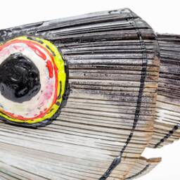 Large Palm Leaf Fish Sculpture - Hand-Painted Tropical Wall Art, Sustainable Decor - thumbnail 3