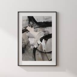 Bangladesh Map - Black & Grey Abstract Painting Of Wall Art Print Traval Poster - thumbnail 2