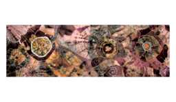"Large Abstract Canvas Wall Art Gemstones Pastel Mixed Media, 55"" X 16" - thumbnail 1