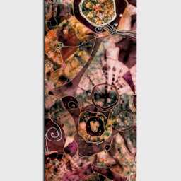 "Large Abstract Canvas Wall Art Gemstones Pastel Mixed Media, 55"" X 16" - thumbnail 3