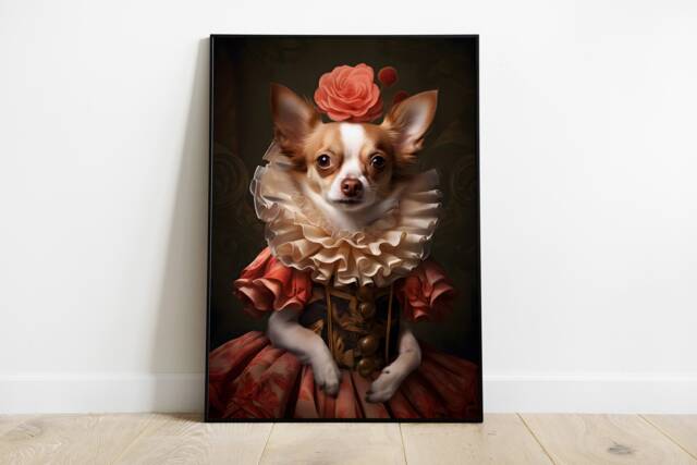 Victorian Chihuahua Wall Art. Fun Regal Dog Portraits - image 1