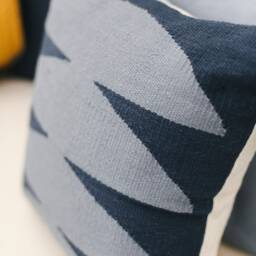 Blue Cotton Kilim Throw Pillow Set - Decorative Pillowcases 16x16 18x18 20x20 Soft Modern Trendy Pillowcase Cover Couch Sofa Bed Combo - thumbnail 4