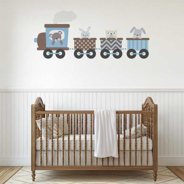 Kids Wall Decals Choo Train With Animals, Stickers, Decal Nursery, Nursery Decal, Baby Decals, Decor - image 1