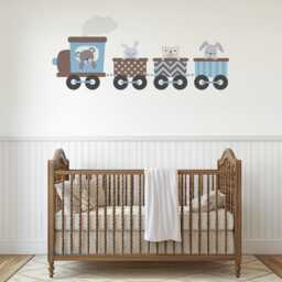 Kids Wall Decals Choo Train With Animals, Stickers, Decal Nursery, Nursery Decal, Baby Decals, Decor - thumbnail 1