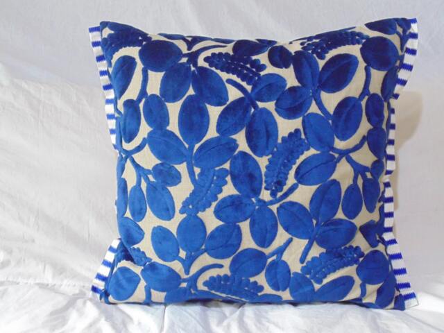 Designers Guild Fabric Calaggio Indigo Cushion Cover/Pillow Cover - image 1