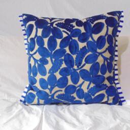 Designers Guild Fabric Calaggio Indigo Cushion Cover/Pillow Cover - thumbnail 3
