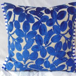 Designers Guild Fabric Calaggio Indigo Cushion Cover/Pillow Cover - thumbnail 2