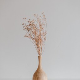 Hand Turned Oak Wood Vase Minimalist Scandinavian Decor - thumbnail 3