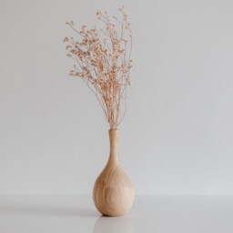 Hand Turned Oak Wood Vase Minimalist Scandinavian Decor - thumbnail 2