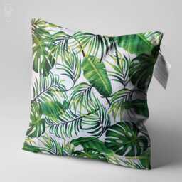 Cushion Cover With Tropical Leaves Design - Double Sided Printing Pillow On The Soft Chenille Fabric Multi Size Options, Oeko-Tex - thumbnail 3